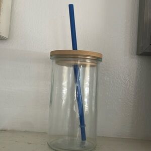 Shore living | Jar with lid and straw